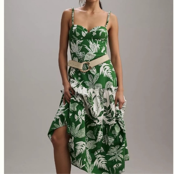 FARM Rio Forest Soul Ruffled Tiered Mix Midi Dress - Picture 6 of 11